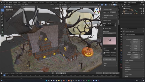 Creating an epic Halloween scene from scratch with Sketchfab assets